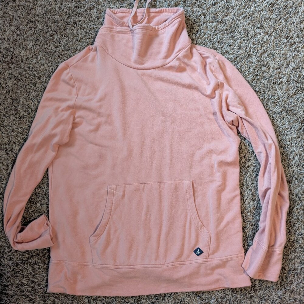 Sperry Topsider Women's Tunnel Neck Sweatshirt - Salmon - Large